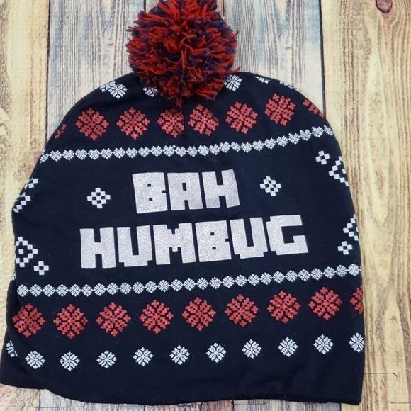 Bah Humbug Christmas WINTER hat - Picture 2 of 4